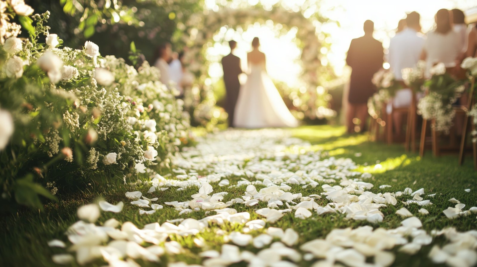 Outdoor elegant wedding ceremony setup